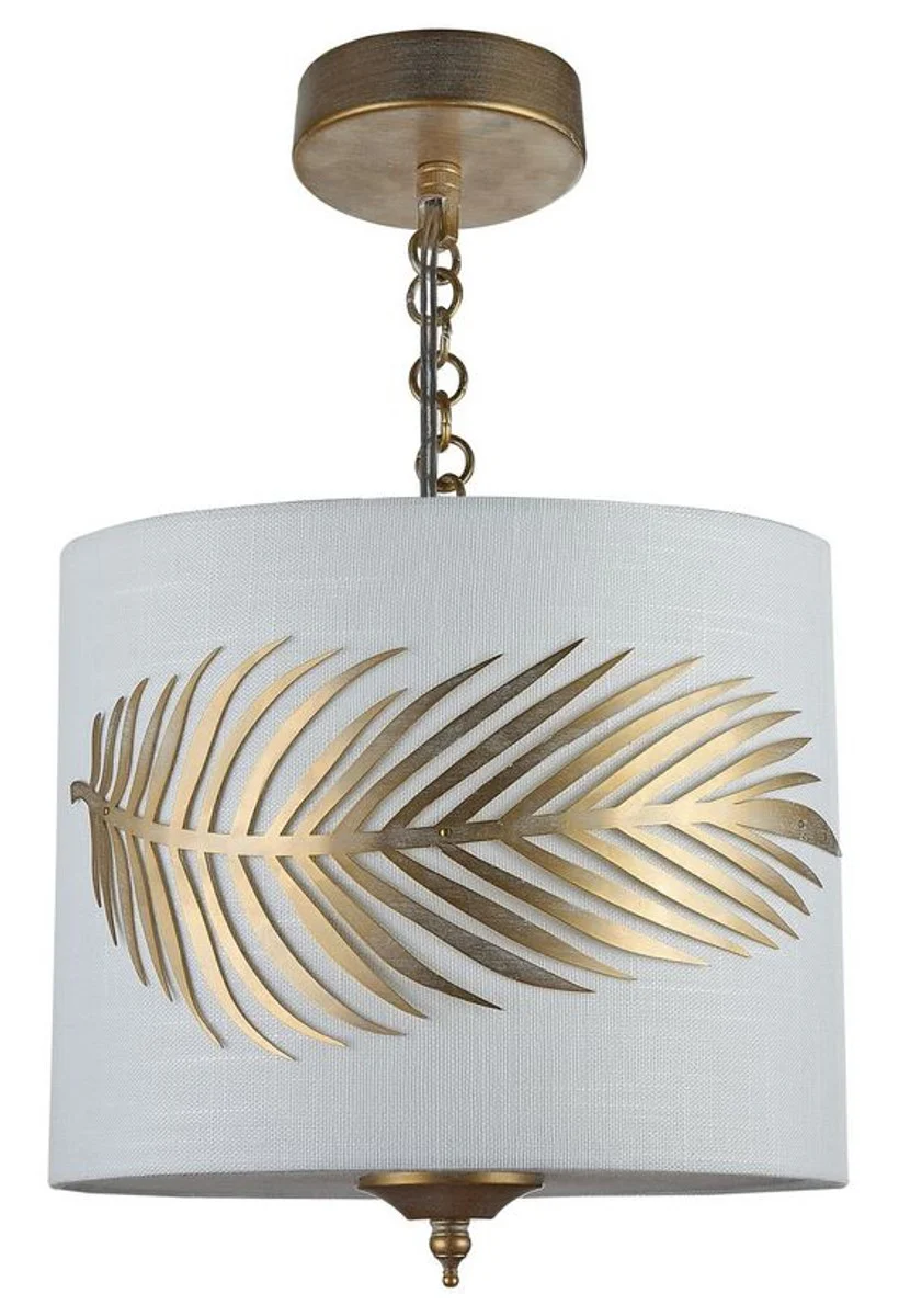 Casa Padrino pendant lamp gold / white Ø 24.5 x H. 19.5 cm - Hotel & Restaurant Furniture