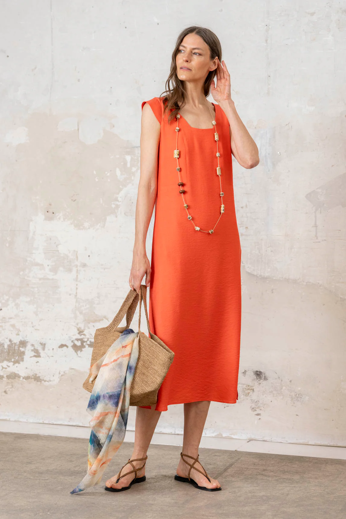 Rivera-spain Vestido Tissi coral