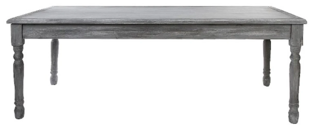 Casa Padrino Mesa de Cocina de Estilo Campestre Gris Antiguo / Blanco Antiguo 210 x 110 x H. 80 cm - Mesa de Cocina de Estilo Campestre Hecha a Mano