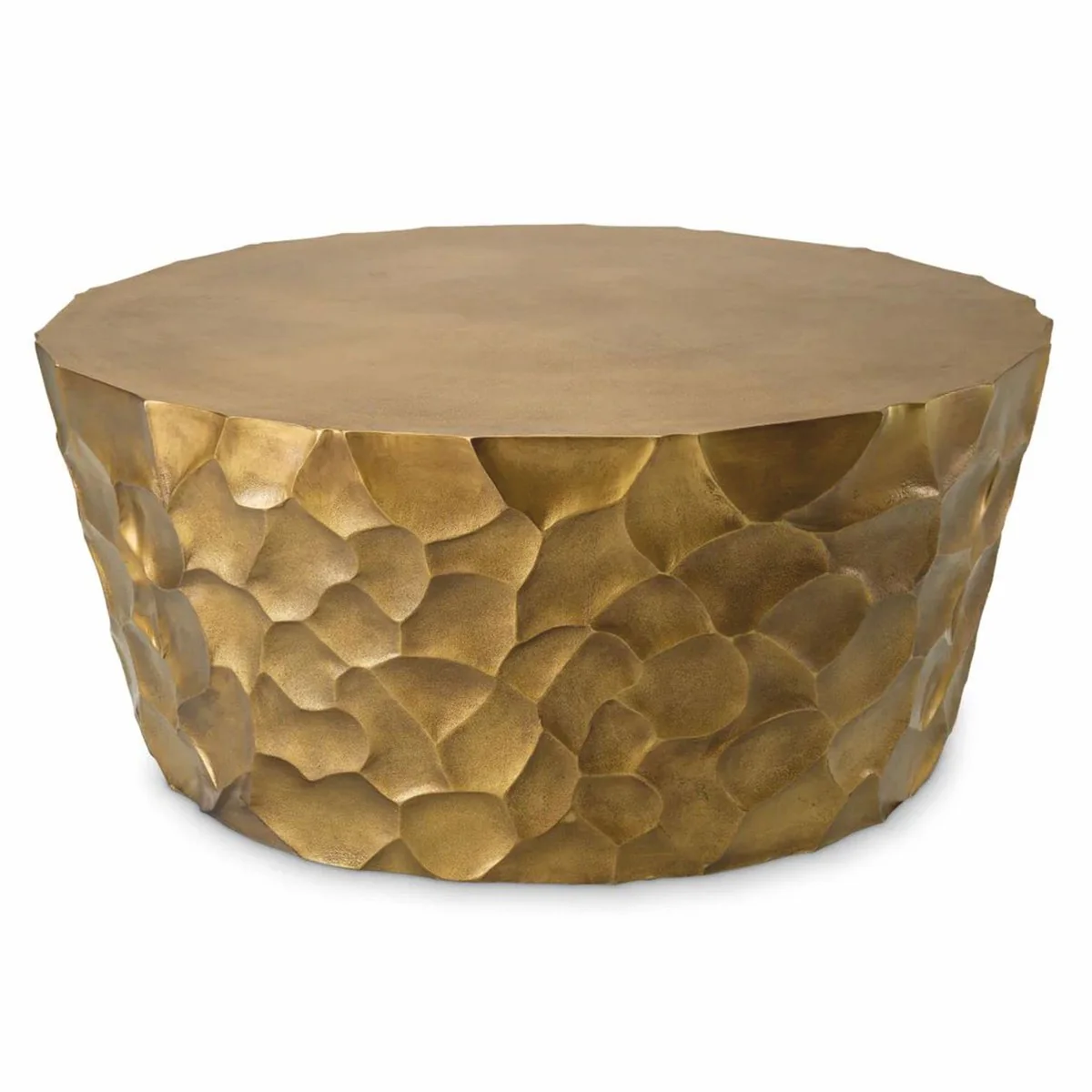 Casa Padrino Mesa de Centro de Lujo de Aluminio Lat¨®n Vintage ? 101 cm - Muebles de Sal¨®n