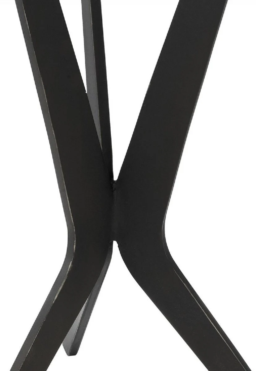 Casa Padrino mesa auxiliar de lujo negro / bronce ? 30,5 x A. 52 cm - Mesa redonda con tapa de granito y patas de metal - Muebles de sal¨®n - Muebles de Lujo