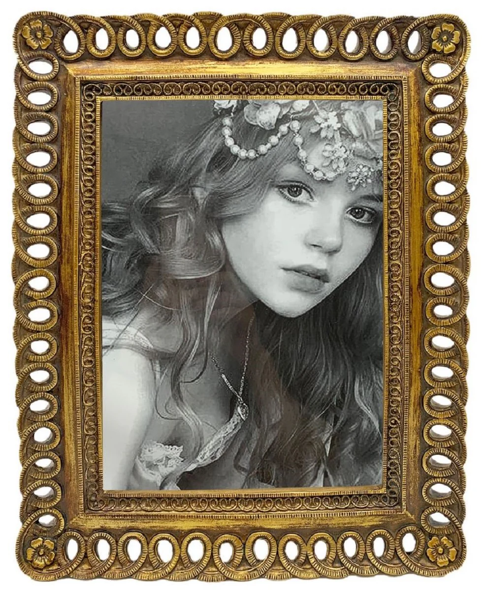 Casa Padrino marco de imagen barroco oro antiguo 13 x A. 18 cm - Marco de estilo antiguo elegante - Decoración de salón - Decoración de escritorio - Accesorios de decoración en estilo barroco