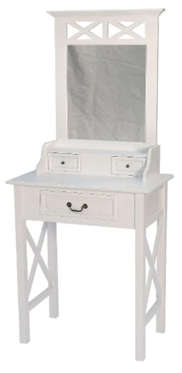 Casa Padrino Country Style Make-Up Table White 66 x 39 x H. 149 cm - Handcrafted Furniture in Country Style