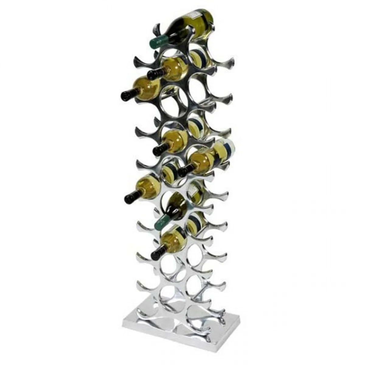 Designer wine rack for 27 bottles of polished aluminum height 103cm - Wine Racks, Bottle Holders, Wine Rack