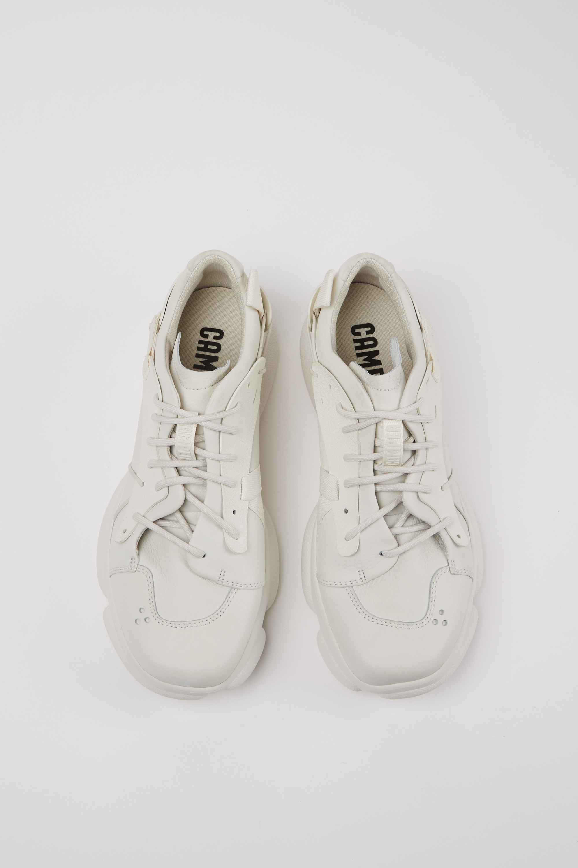 Karst - White non-dyed leather sneakers for men