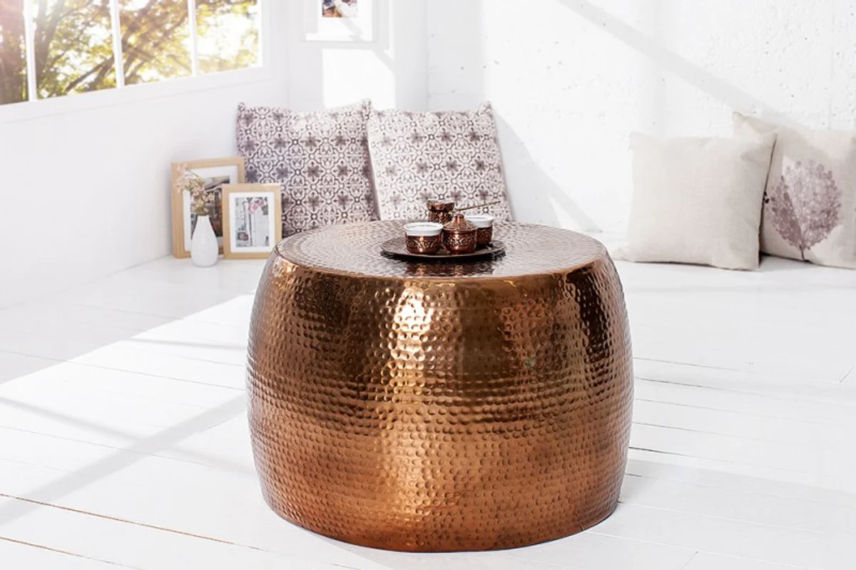 Mesa de centro de lujo Casa Padrino cobre 60 cm aluminio - salón mesa de salón - único