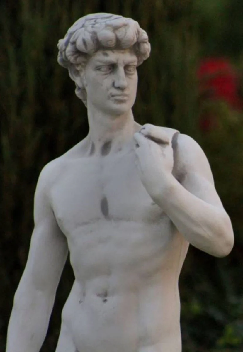 Casa Padrino Escultura de Decoración de Jardín Art Nouveau Gris 33 x 32 x A. 120 cm - Elegante Decoración de Jardín Figura - Accesorios de Decoración de Jardín Barrocos y Art Nouveau