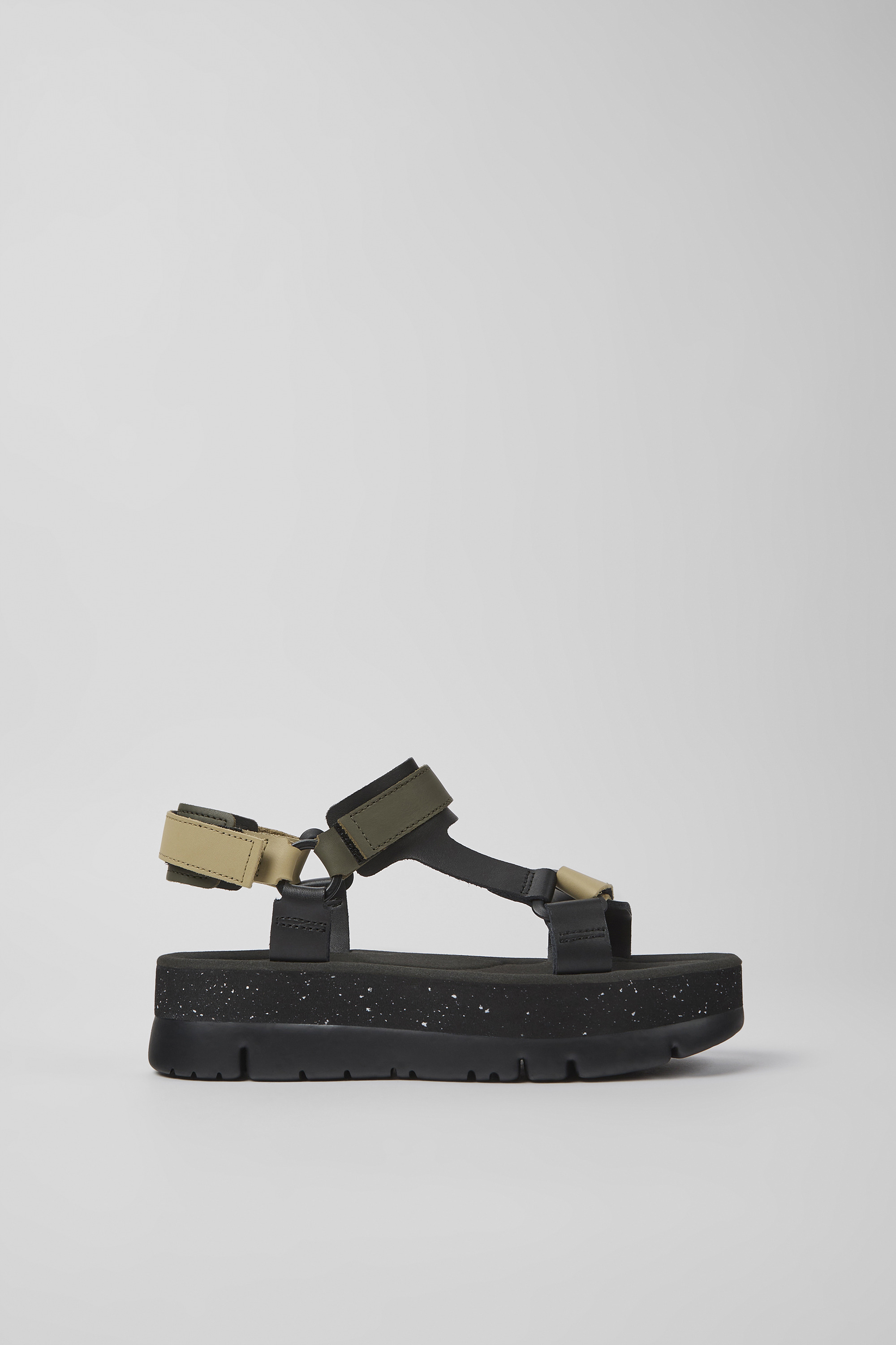 Oruga Up - Multicolored leather sandals for women