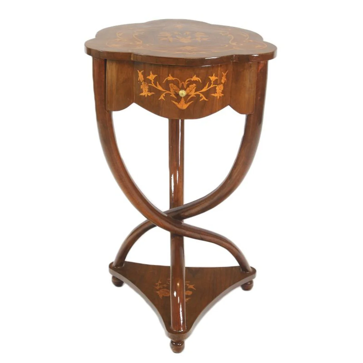 Casa Padrino Biedermeier side table mahogany inlaid with drawer H 70 x 45 x 45 cm