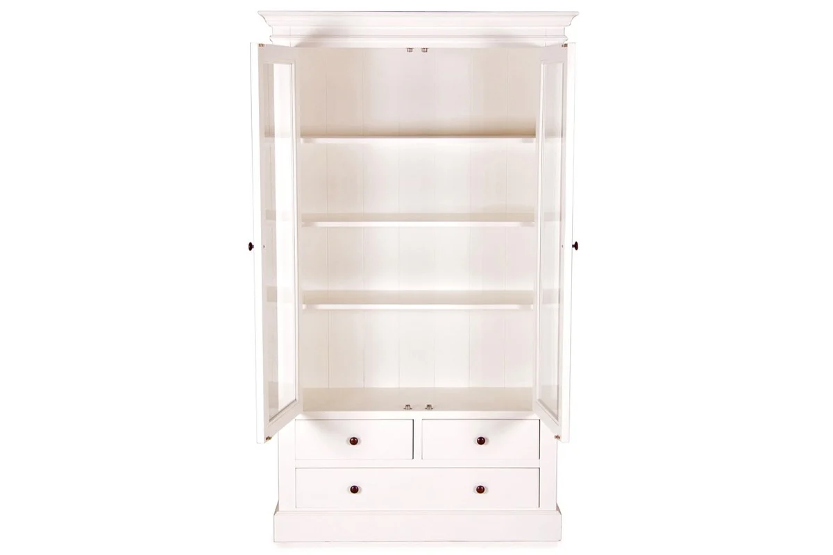 Escaparate de estilo rural de Casa Padrino blanco antiguo de 110 x 45 x H. 190 cm - Escaparate de Shabby Chic hecho a mano