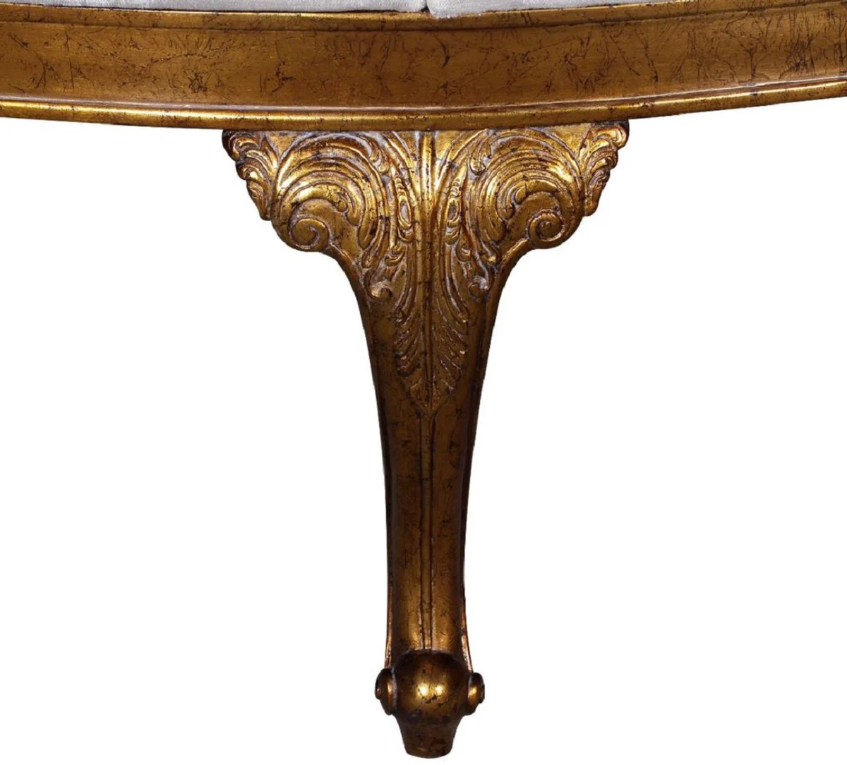 Casa Padrino sof¨¢ redondo barroco de lujo blanco / oro antiguo - Sof¨¢ redondo de terciopelo hecho a mano - Mobiliario Barroco para Hoteles y Restaurantes