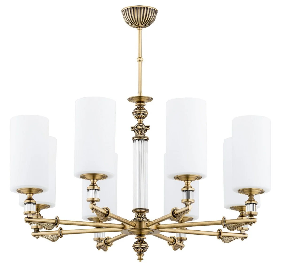 Casa Padrino ara?a de luces barroco de lujo lat¨®n con p¨¢tina / blanco ? 69 x A. 70 cm