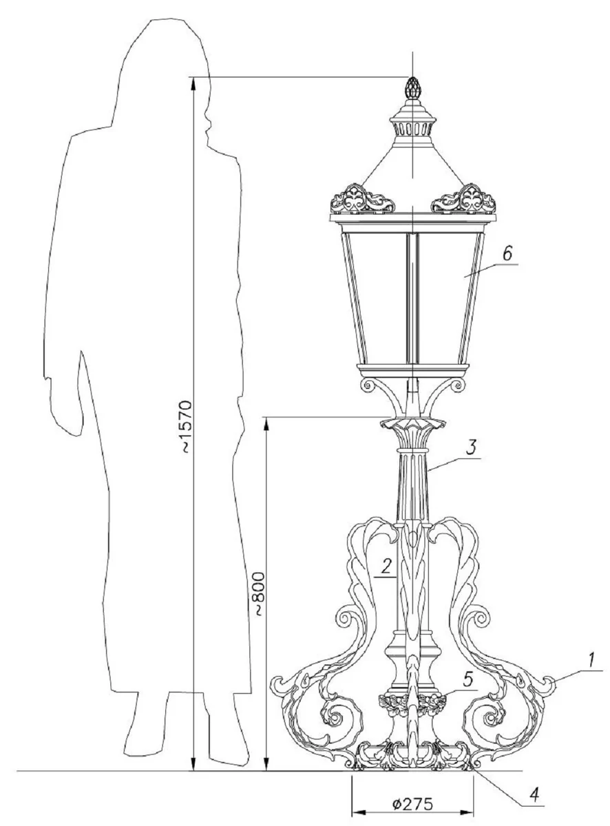 Casa Padrino l¨¢mpara de pedestal barroco verde A. 157 cm - Iluminaci¨®n exterior de estilo barroco