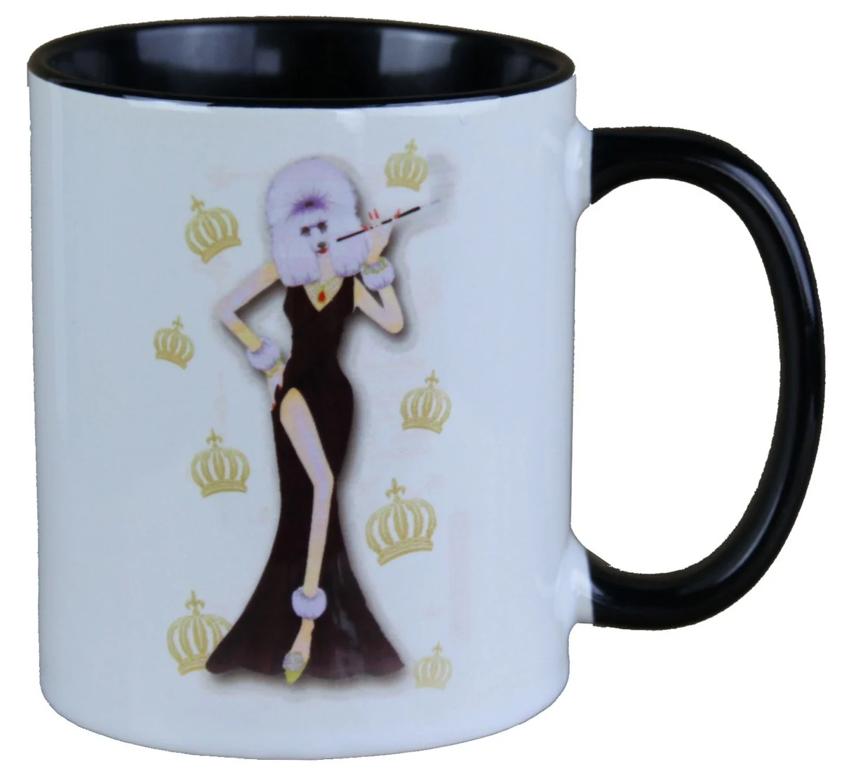 Harald Gl??ckler Pomp??s cup perro con vestido de noche negro - dise?ado por Harald Gl??ckler