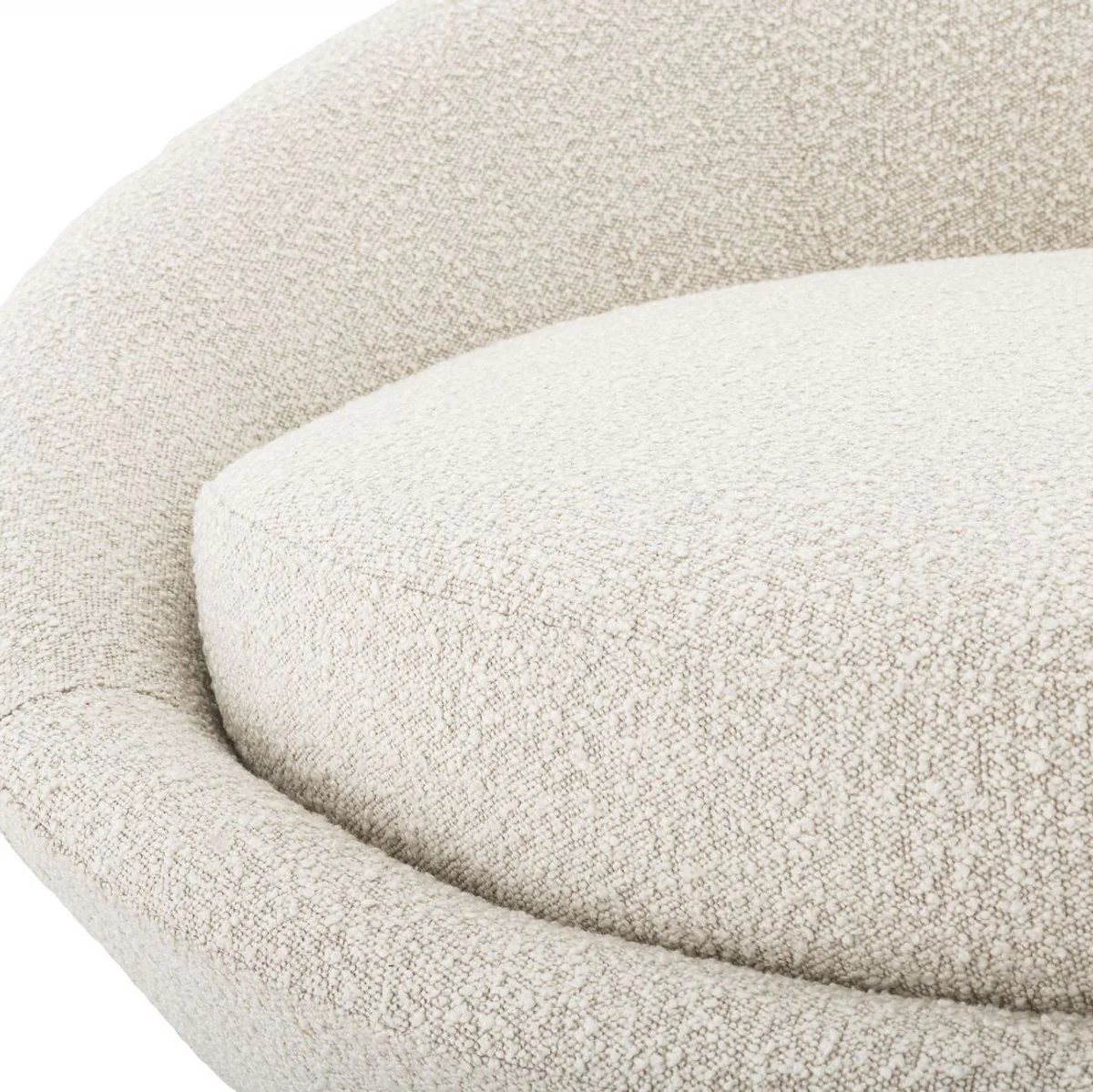 Casa Padrino sof¨¢ de lujo crema / lat¨®n ? 147 x A. 74 cm - Sof¨¢ de sal¨®n redondo - Muebles de Sal¨®n