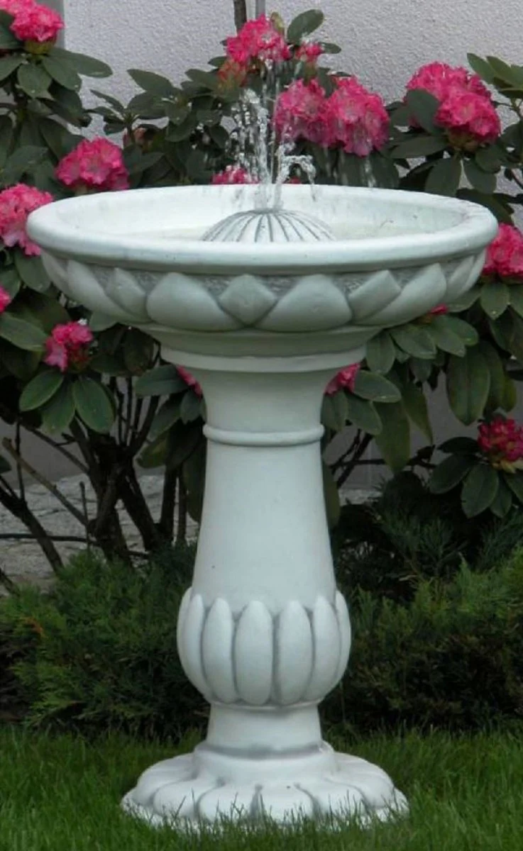 Casa Padrino fuente Art Nouveau gris Ø 54 x A. 74 cm - Magnífica Fuente de Jardín - Fuente de Decoración de Jardín Redonda - Accesorios de Decoración de Jardín Barroco y Art Nouveau