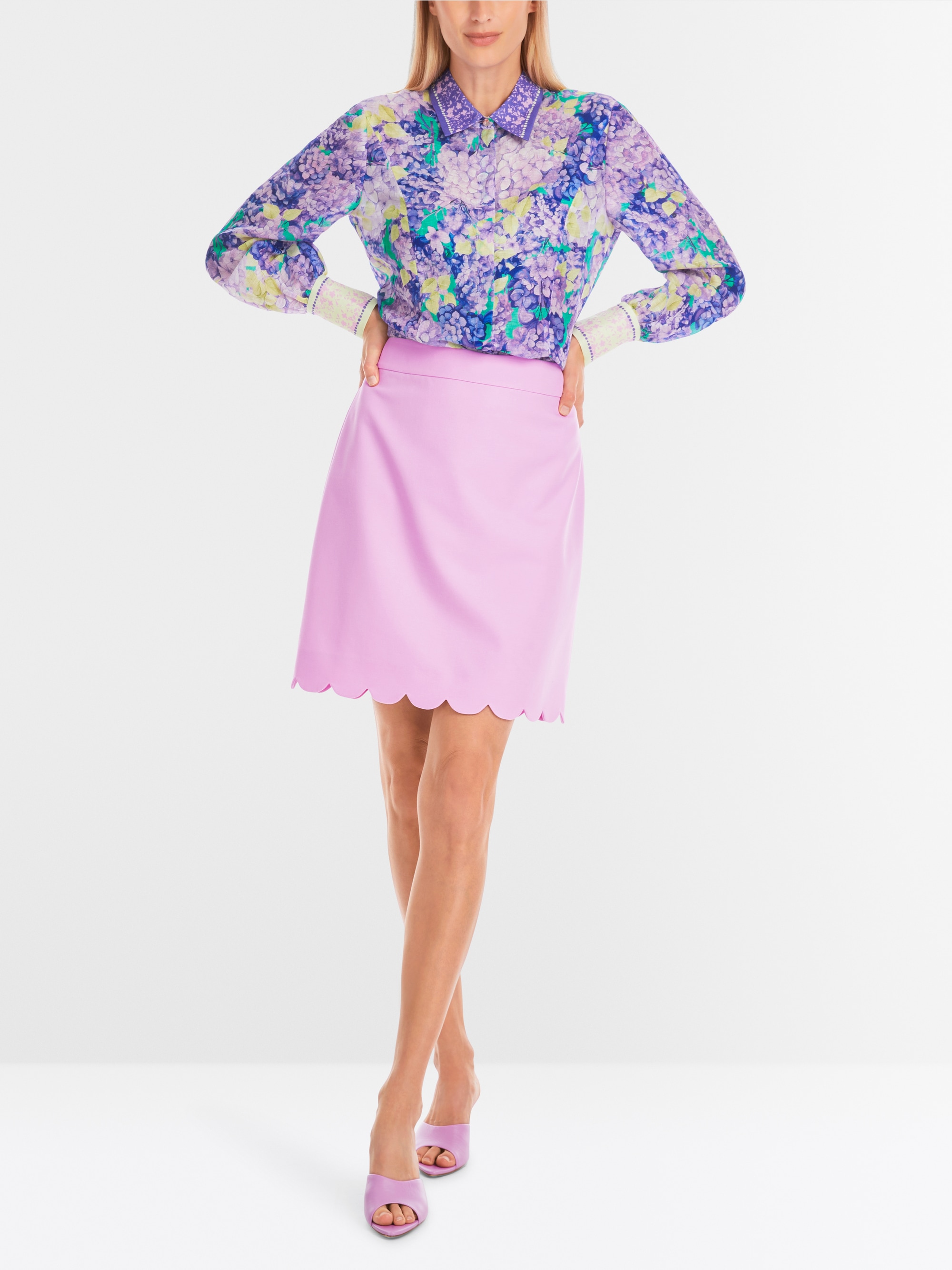 Marc-Cain Fitted blouse with floral print