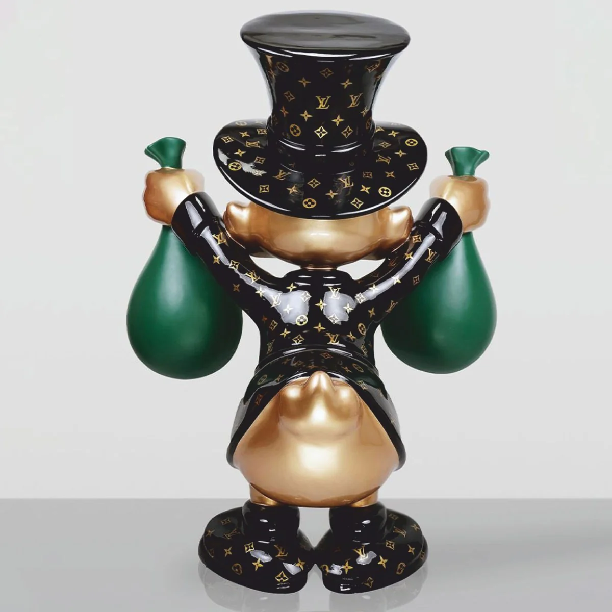 Casa Padrino escultura decorativa XXL pato negro / oro / verde A. 170 cm - Figura decorativa grande
