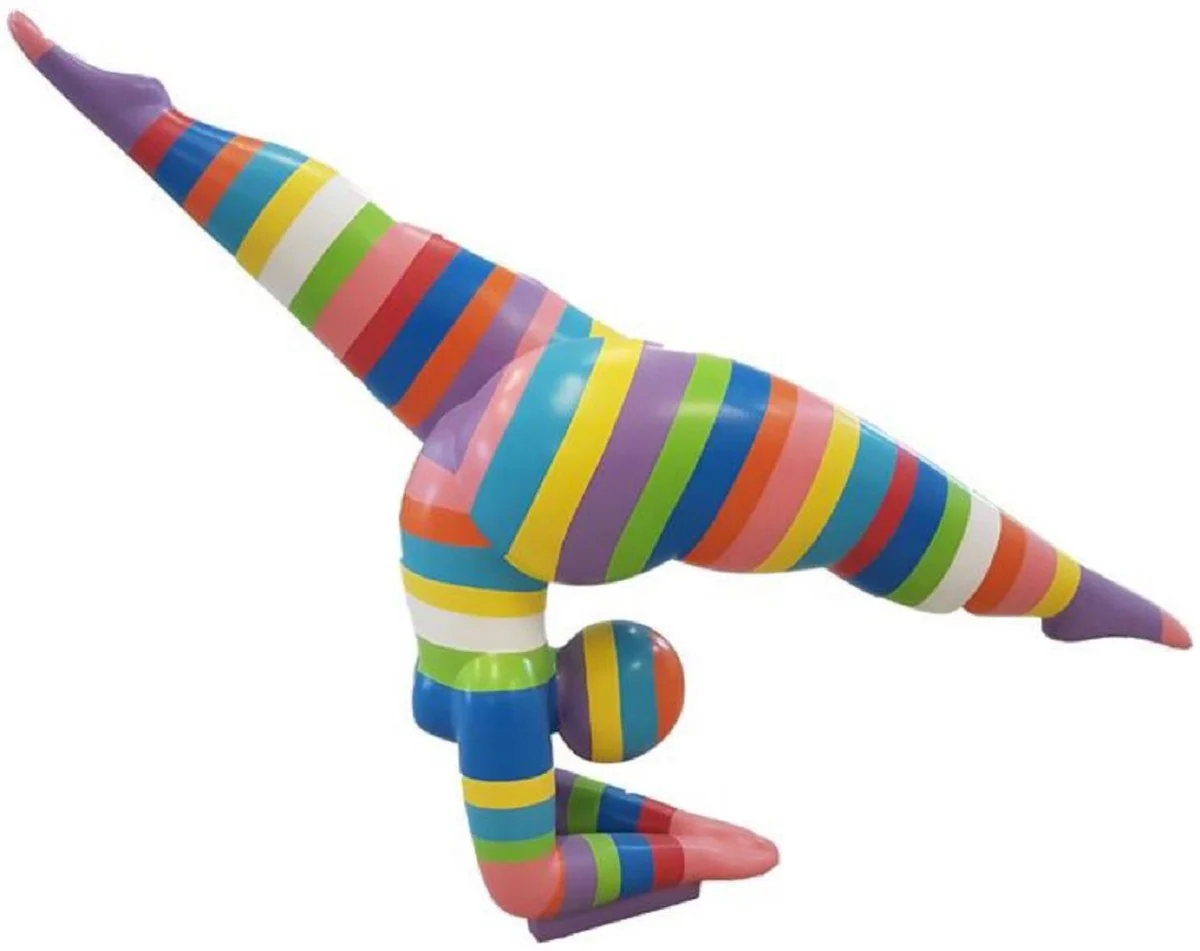 Casa Padrino escultura decorativa de diseño de lujo mujer acrobática multicolor 110 x A. 86 cm - Figura decorativa XXL abstracta - Escultura decorativa XXL - Esculturas decorativas abstractas