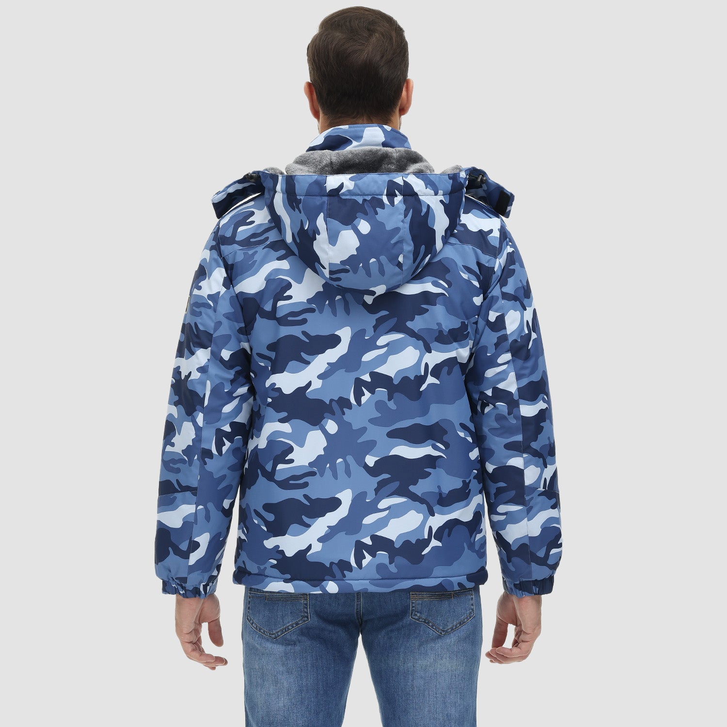 Men's Winter Jacket Water Repellent Ski Snow Jacket Warm Fleece Coat Parka Raincoats With Multi-Pockets