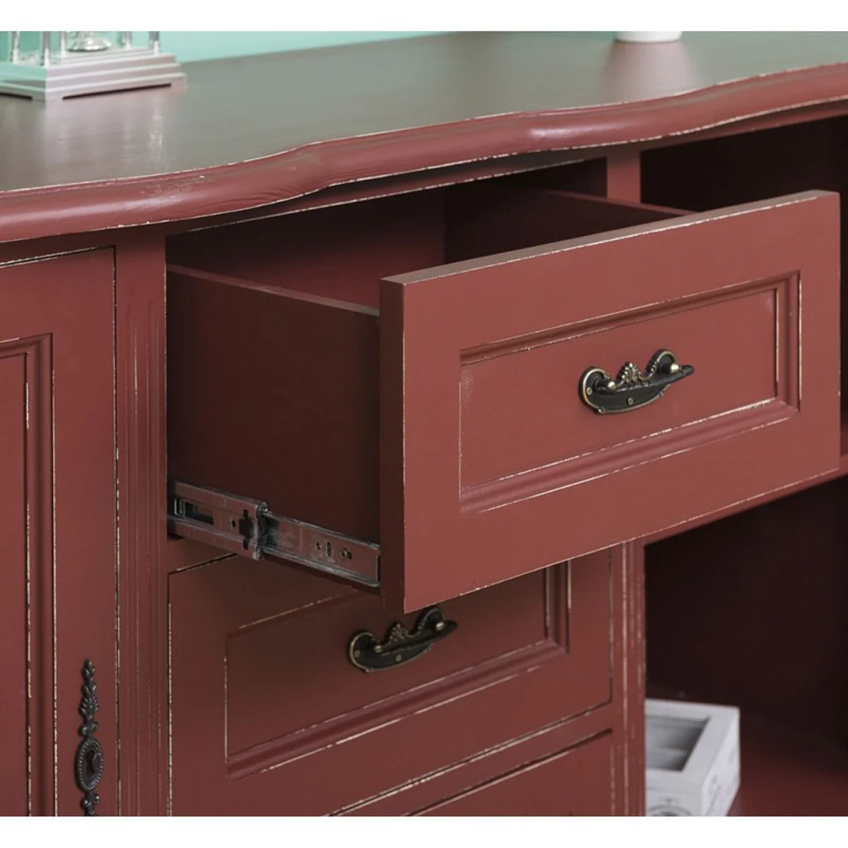 Cajonera barroca Casa Padrino en rojo estilo franc¨¦s antiguo - muebles estilo antiguo