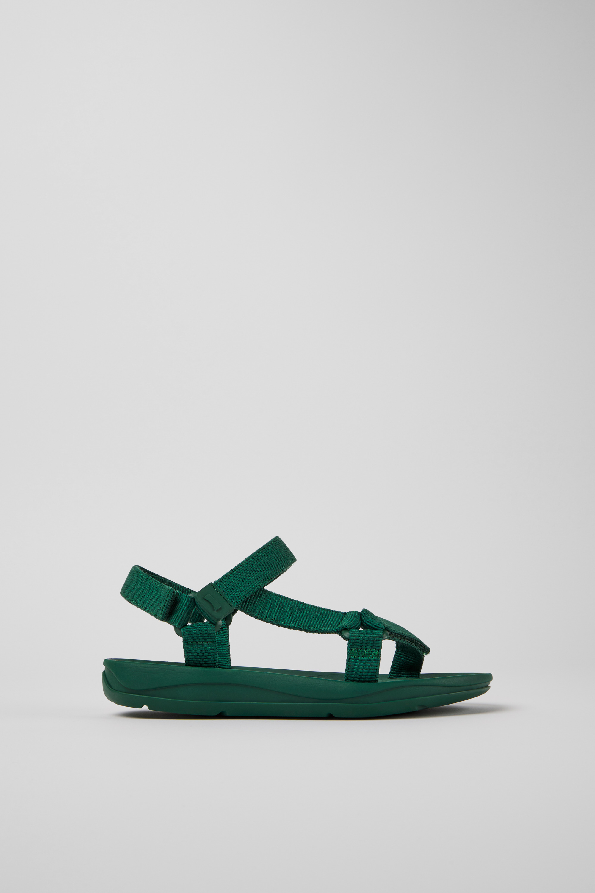 Match - Green textile sandals for women
