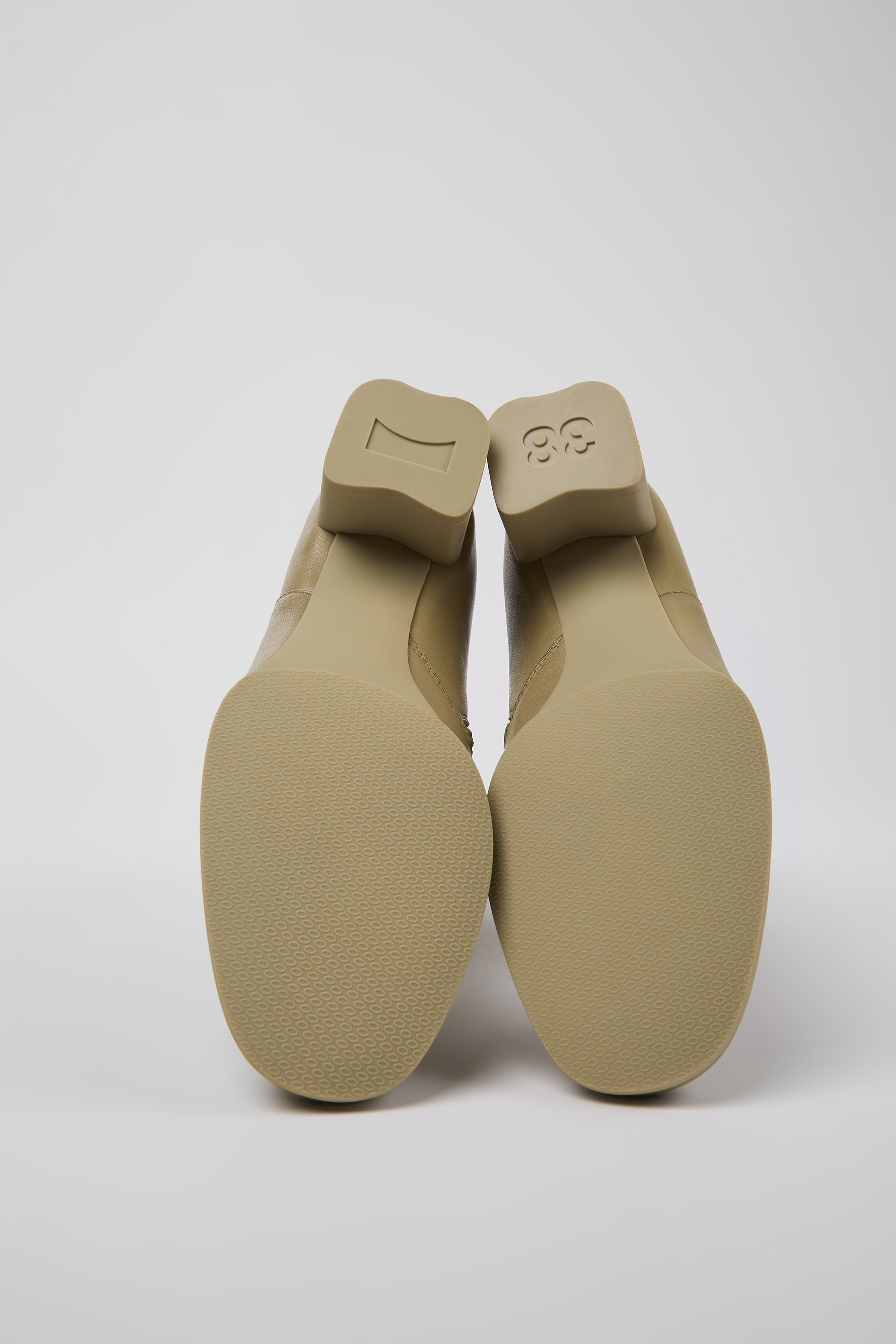 Katie - Beige leather ankle boots for women