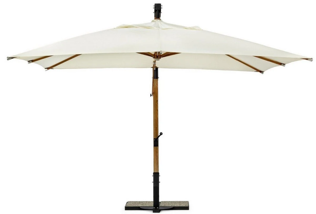 Casa Padrino sombrilla sem¨¢foro de lujo con soporte marr¨®n / negro / crema 300 x 300 x A. 320 cm - Sombrilla de jard¨ªn - Sombrilla de patio - Sombrilla de balc¨®n - Accesorios de jard¨ªn