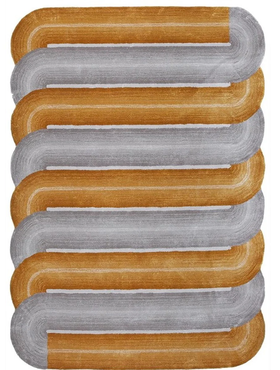 Casa Padrino alfombra de lujo multicolor 160 x 230 cm - Alfombra rectangular ondulador para salón - Alfombra para dormitorio - Interior de lujo - Calidad de ldormitorio