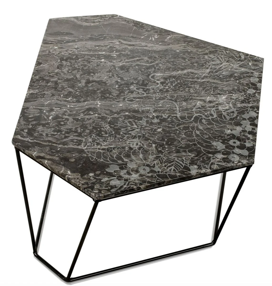 Casa Padrino mesa de centro de dise?o negro con motivo / negro 89 x 54 x H. 30 cm - Mesa de Centro de Lujo con Tablero de la Mesa