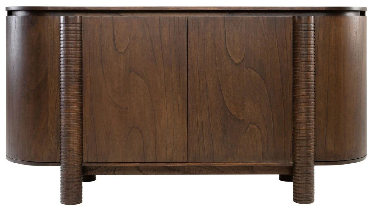 Casa Padrino aparador de lujo marrón oscuro 160 x 49,5 x A. 82 cm - Armario de madera maciza con 4 puertas - Muebles de madera maciza - Muebles de lujo