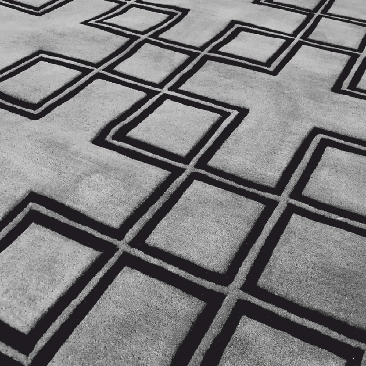 Casa Padrino alfombra de lana de lujo gris / negro 200 x 290 cm - Calidad de lujo