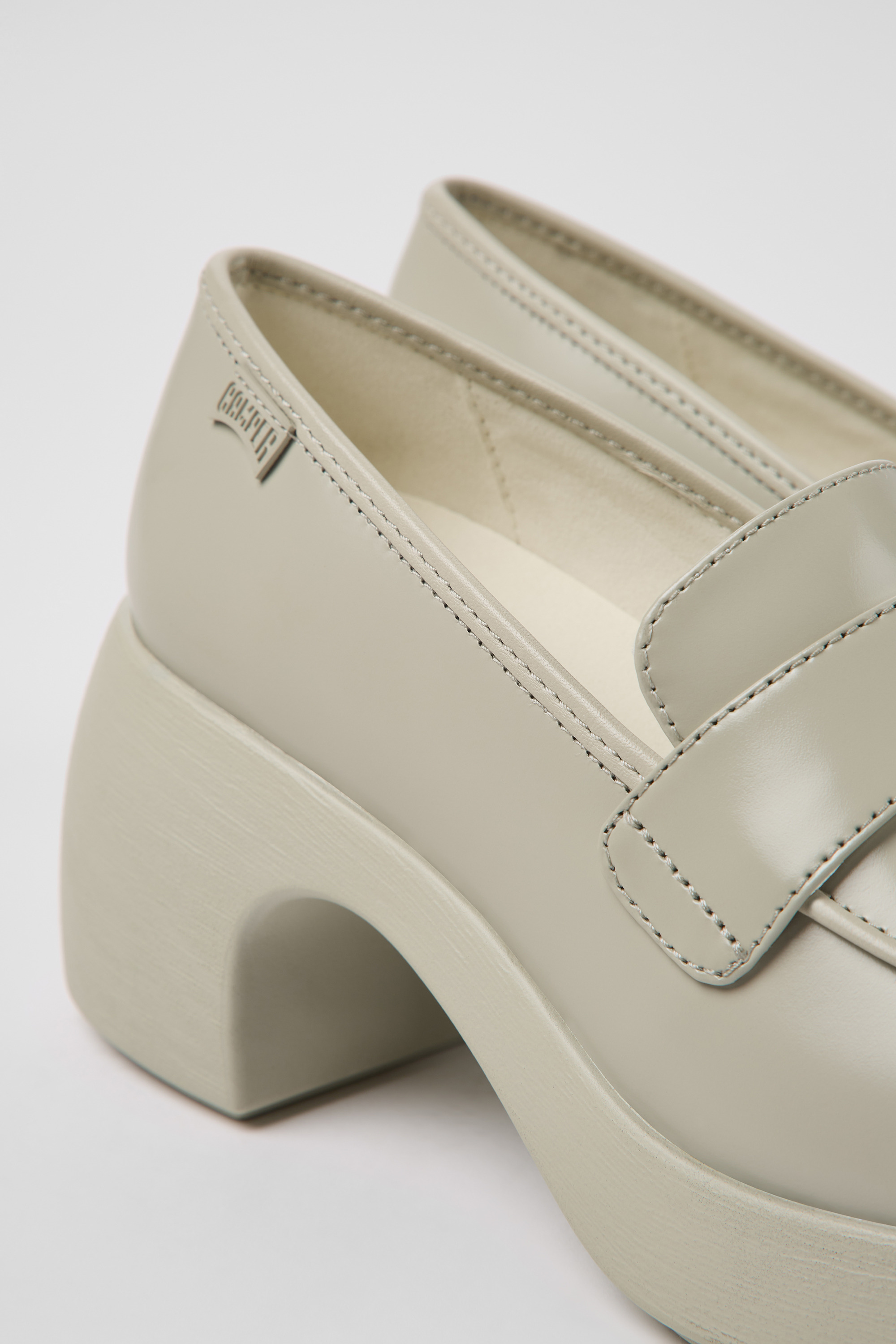 Thelma - Gray leather shoes for women
