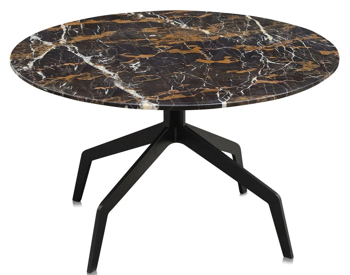 Casa Padrino mesa de centro de lujo negro Ø 70 x H. 40 cm - Muebles de Salón de Lujo