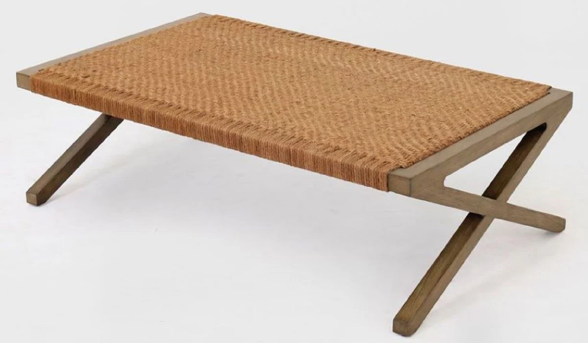 Casa Padrino mesa de centro de lujo marr¨®n 120 x 70 x A. 36 cm - Mesa de sal¨®n rectangular de madera maciza - Muebles de sal¨®n de lujo