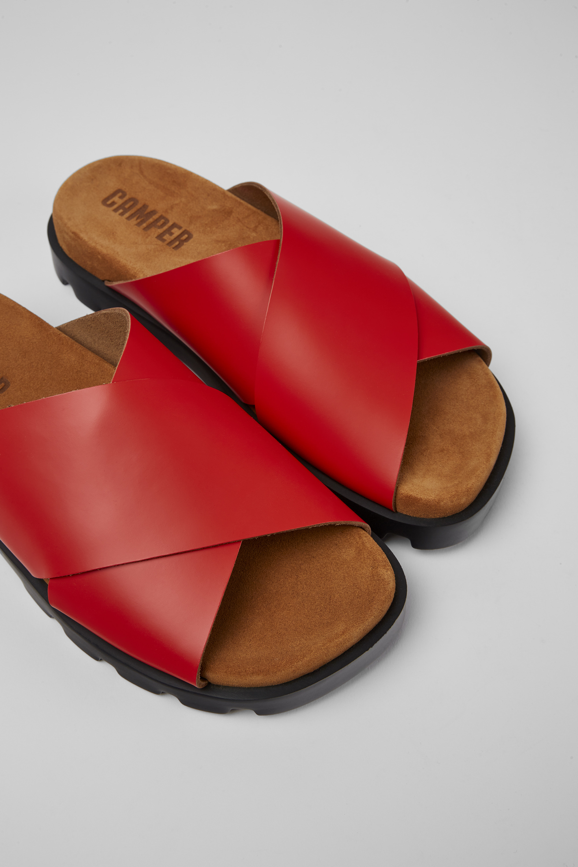 Brutus Sandal - Red leather sandals for women