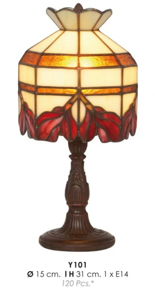 Casa Padrino l¨¢mpara de mesa Tiffany ? 15 x A. 31 cm - L¨¢mpara de mesa hecha a mano - Calidad de Lujo