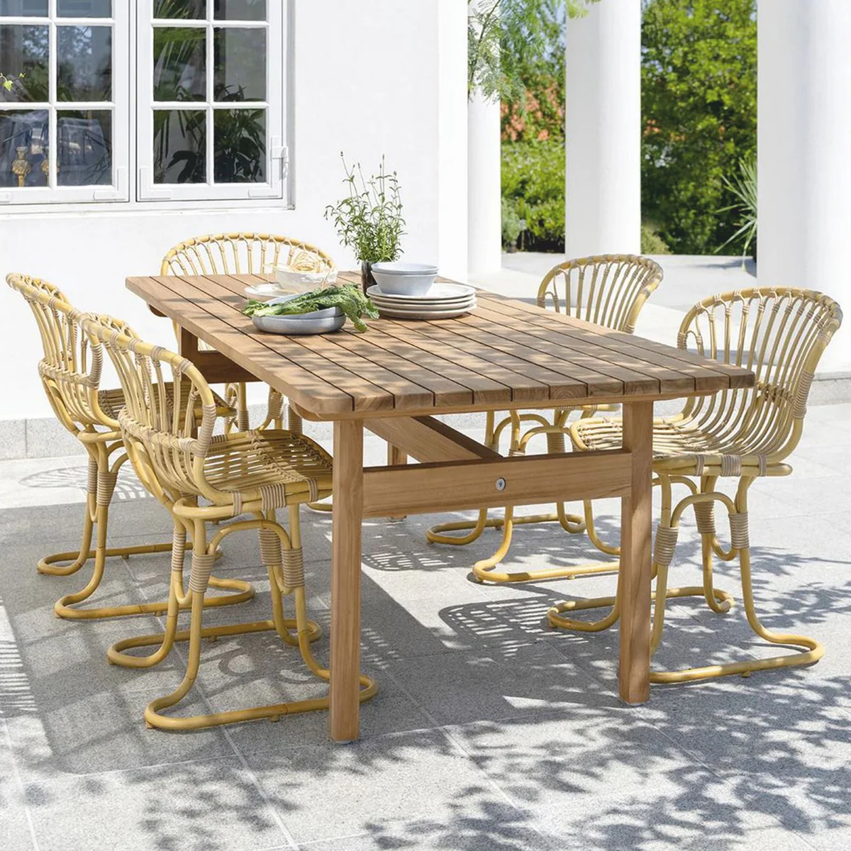 Casa Padrino Mesa de Jard¨ªn de Lujo Marr¨®n 205 cm - Mesa de Comedor de Jard¨ªn de Teca - Muebles de Jard¨ªn