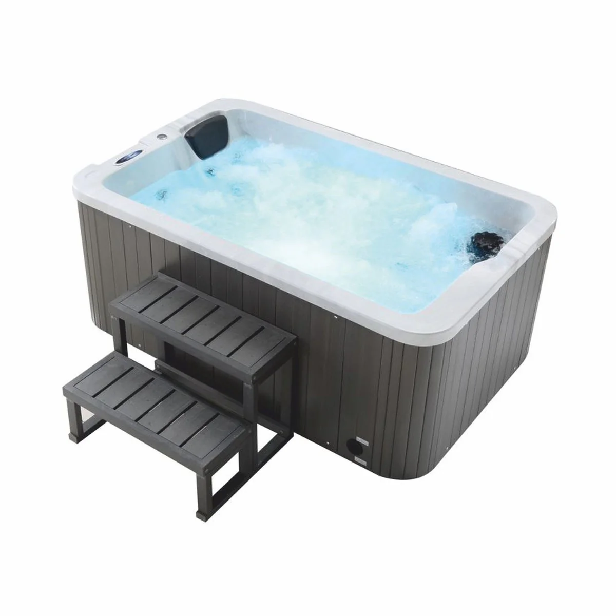 Casa Padrino jacuzzi exterior de lujo blanco / negro / gris 175 cm - Ba?era de hidromasaje en el jard¨ªn