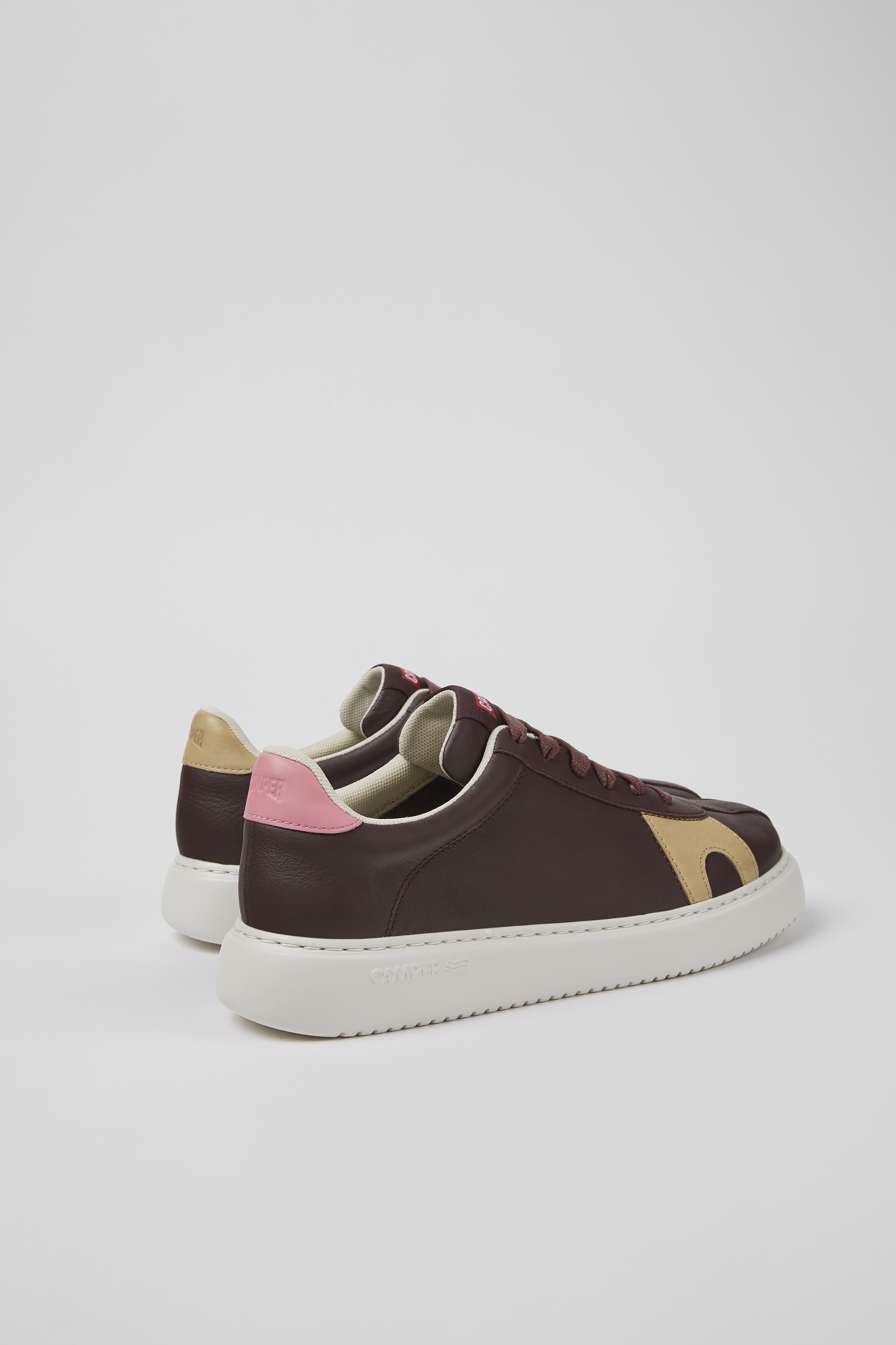 Twins - Brown leather and nubuck sneakers for women