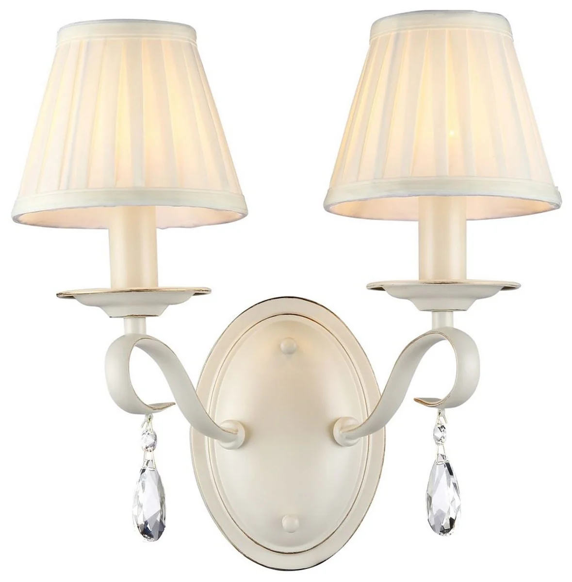 Casa Padrino baroque style crystal wall lamp cream / gold 33 x 20 x H. 35 cm - Baroque Furniture