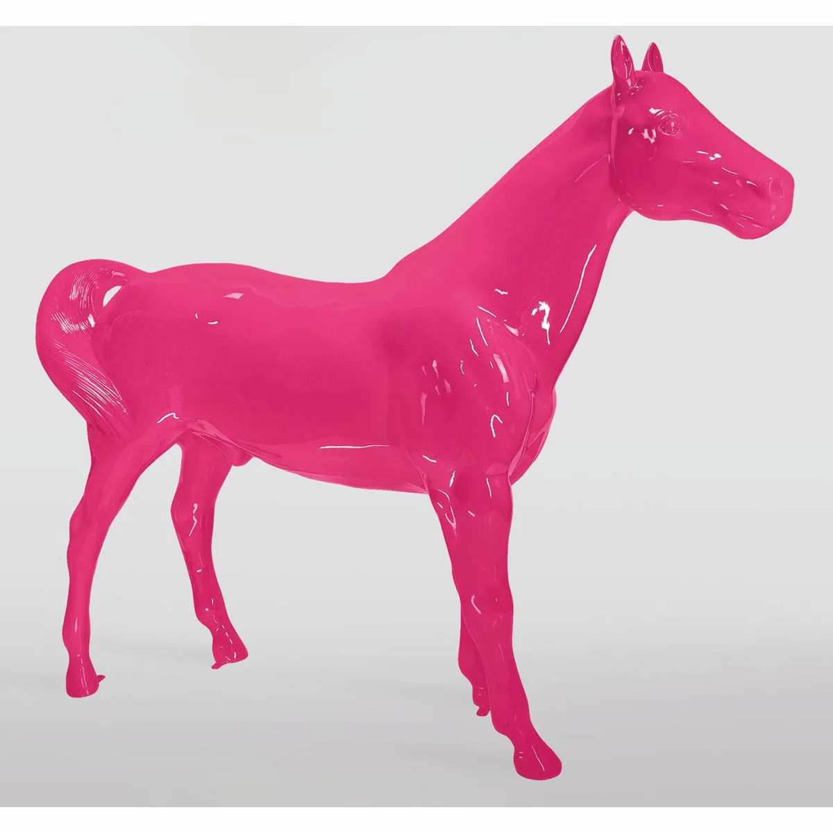 Casa Padrino escultura decorativa XXL caballo rosa 245 x A. 200 cm - Figura de jard¨ªn de tama?o natural