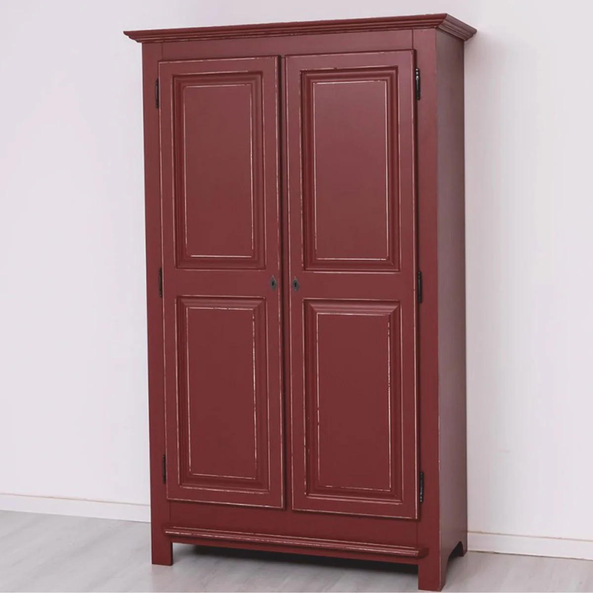 Casa Padrino armario de dormitorio de estilo campestre rojo burdeos antiguo 121cm - Muebles de dormitorio
