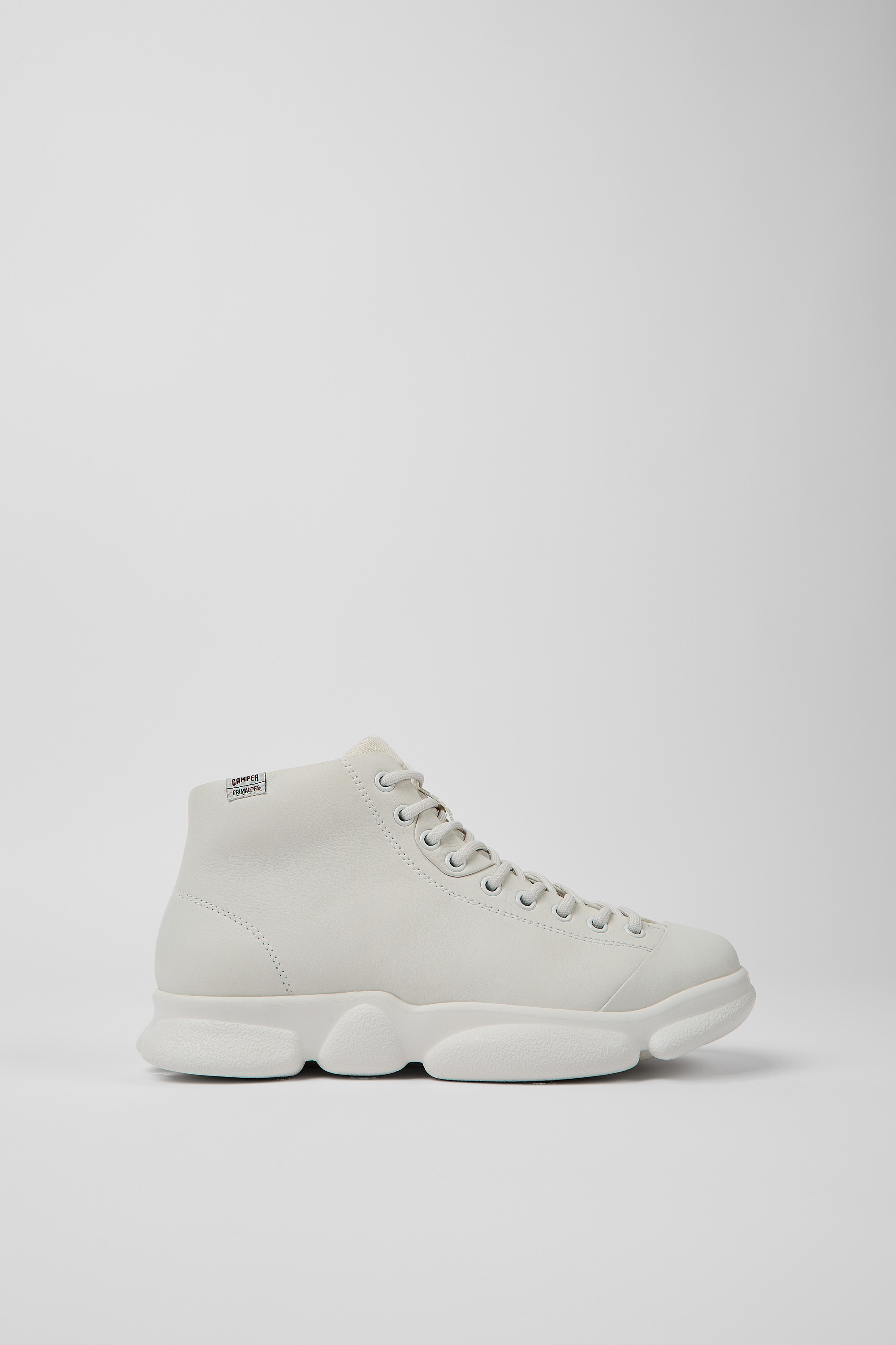 Karst - White non-dyed leather sneakers for women