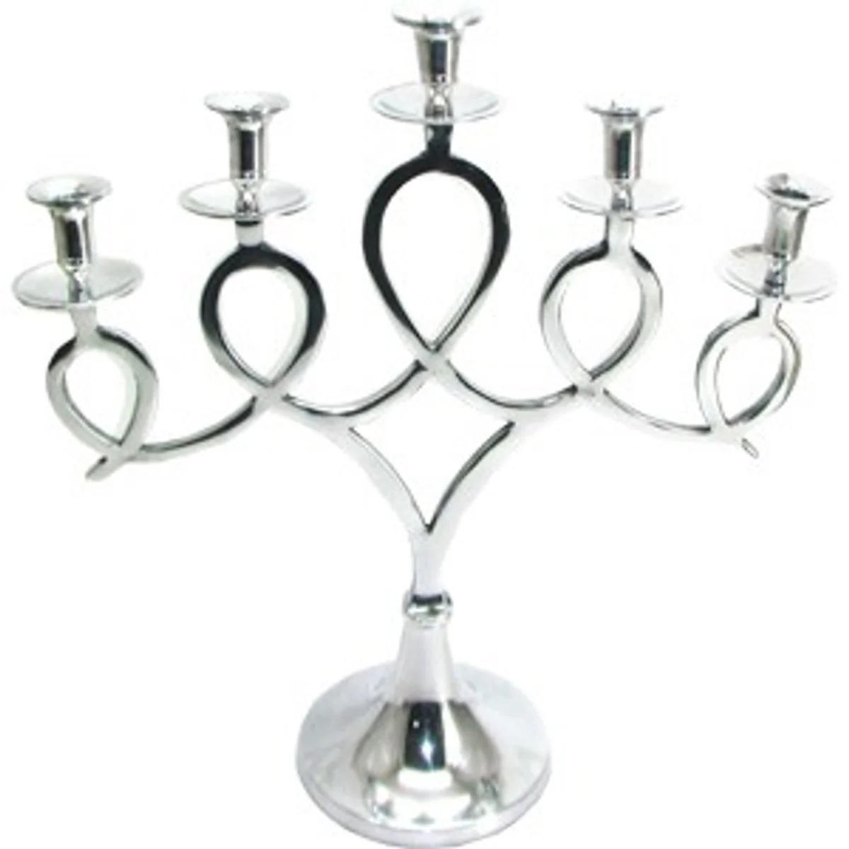 Casa Padrino designer candle holder, candle holder Aluminum Polished, 5 - burner, 55 x 20 x 58cm