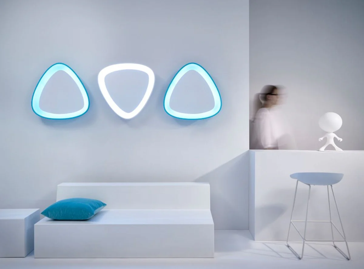 Casa Padrino espejo de dise?o de lujo azul 64 x H. 63 cm - Espejo de Pared de Dise?o con Luz