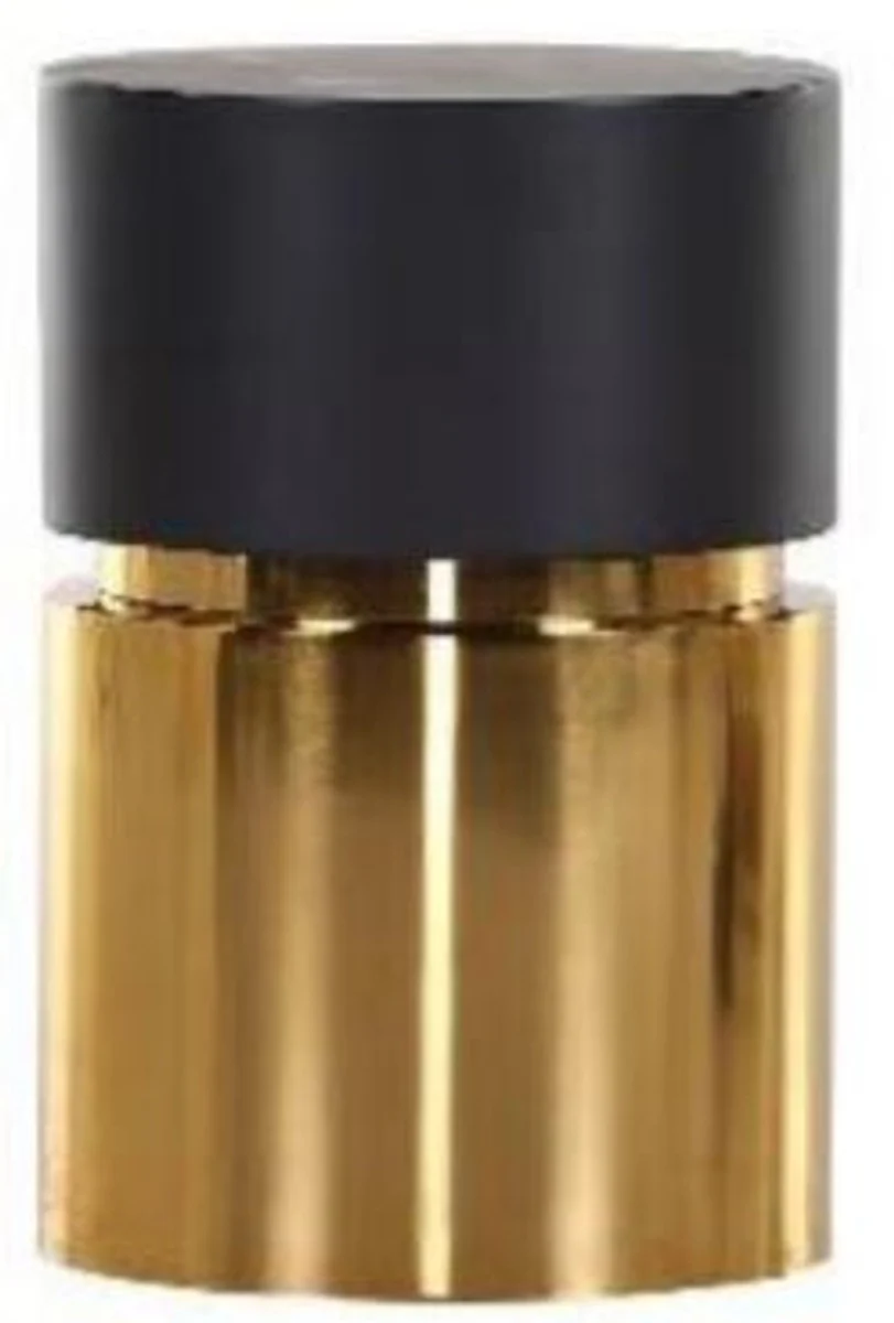 Casa Padrino mesa auxiliar de lujo negro / oro ? 36 x A. 52 cm - Mesa redonda de metal galvanizado y con revestimiento en polvo - Muebles de Sala