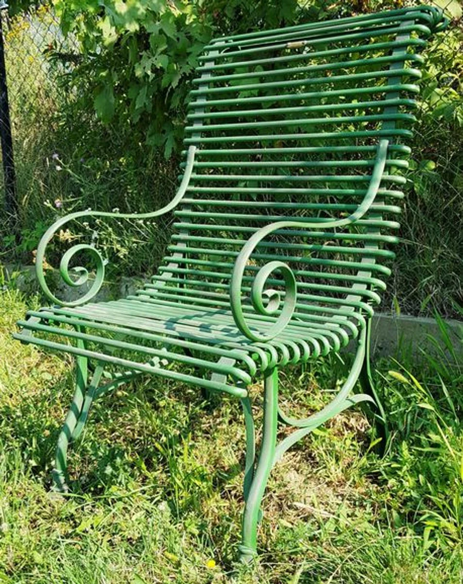 Casa Padrino silla de jardín de hierro forjado - diferentes colores - 63 cm x 45 cm x 98 cm - muebles de jardín de lujo