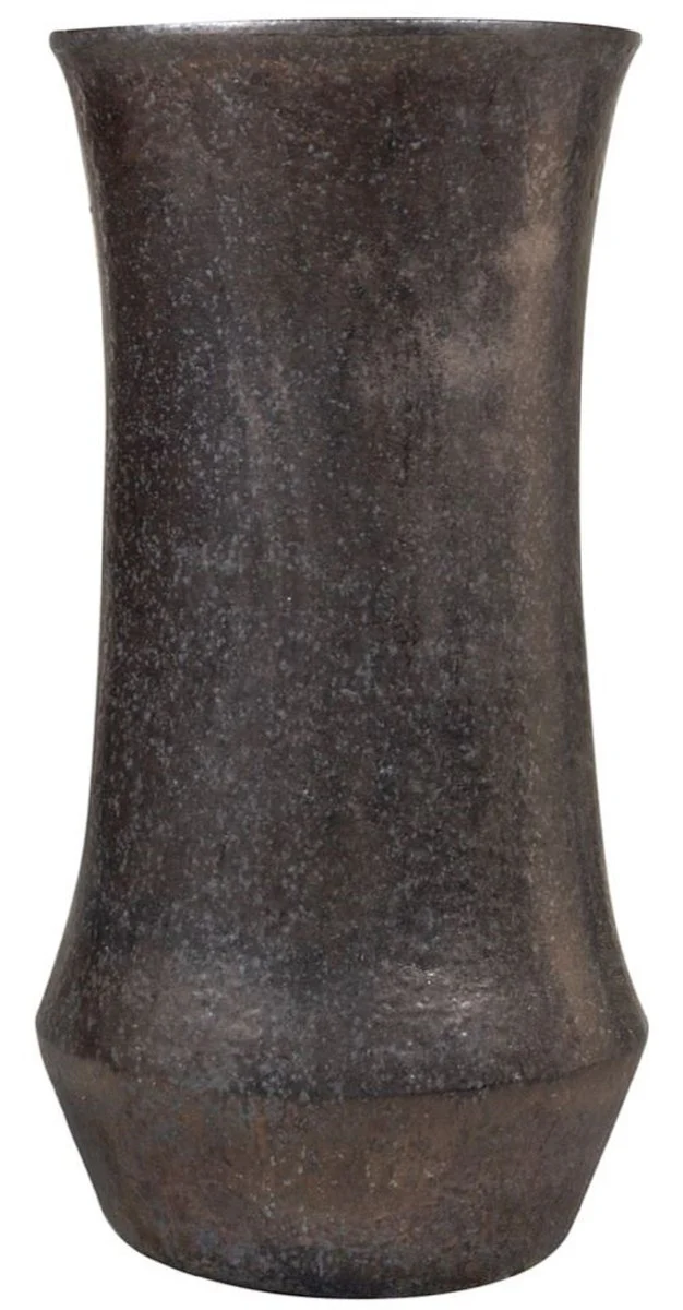 Casa Padrino Maceta Art Nouveau Negro / Bronce Ø 43 x A. 87 cm - Maceta Redondo Hecho a Mano de Terracota - Accesorios de Decoración de Jardín y Terraza