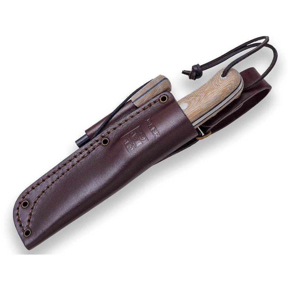 Joker BS9 Trampero Canvas Micarta con ferrocerio - Cuchillo de supervivencia y bushcraft